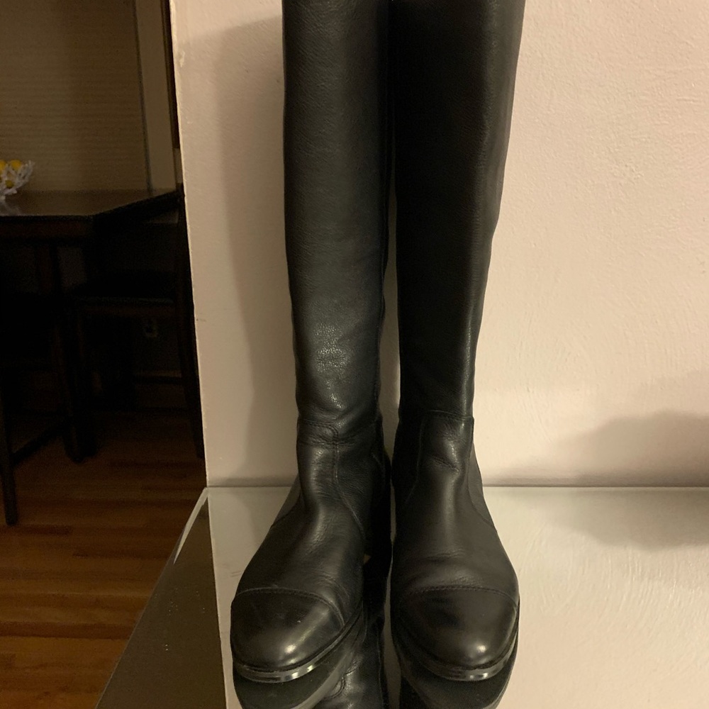 Ann Taylor black leather knee boots